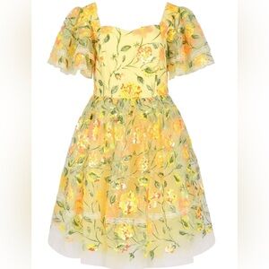 JessaKae Yellow Floral Midi Dress